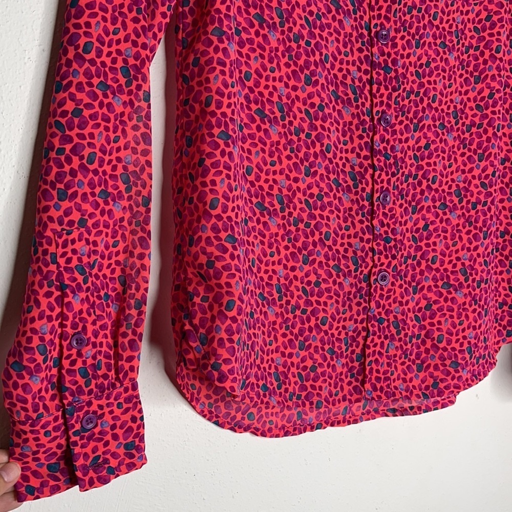 American Eagle Pink Multi-Color Long Sleeve Shirt - Picture 2 of 6